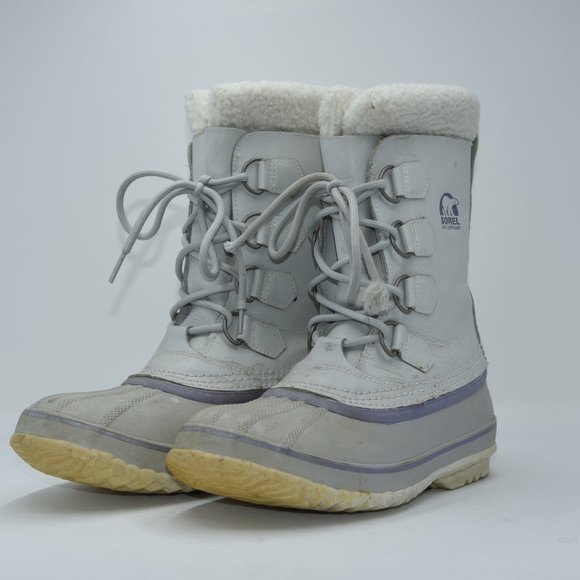 Sorel 1964 Pac Winter Snow Boots Womens Size 7  White Rubber Waterproof - Picture 5 of 9